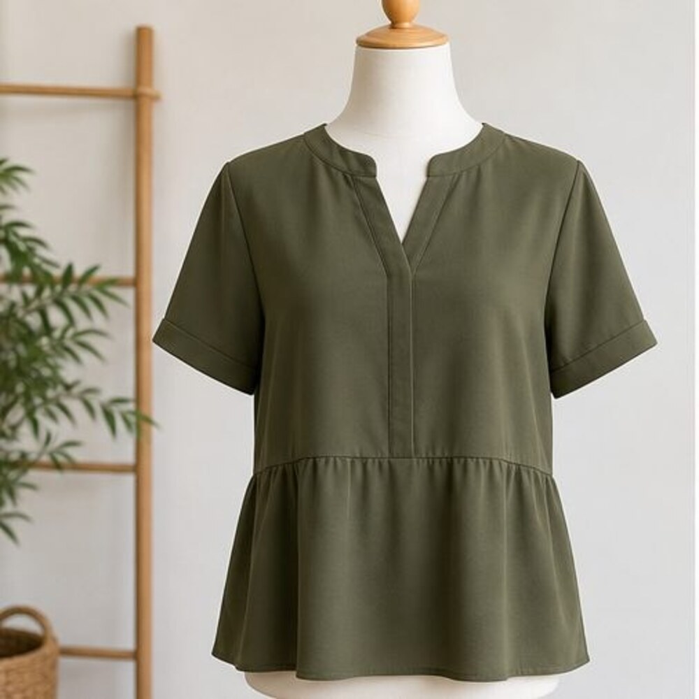 Olive Button Blouse